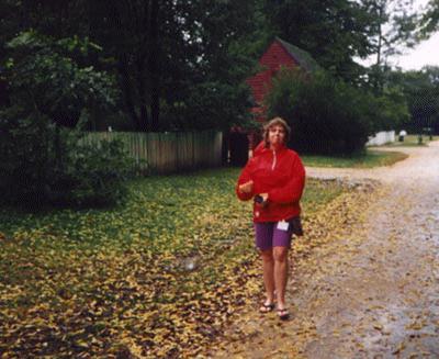 Lois in the rain.