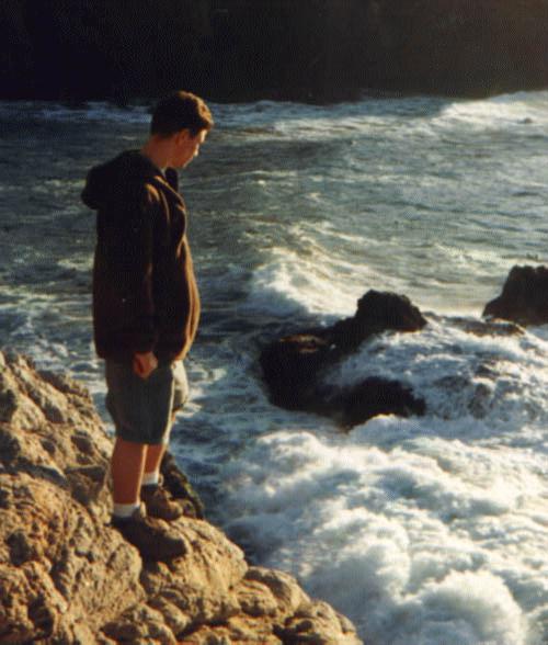 Joel looking at surf at Año Nuevo