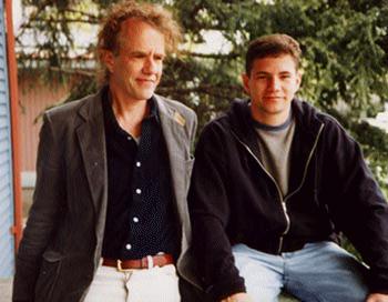 Joel and I outside 821 Packard Street -- first pic.