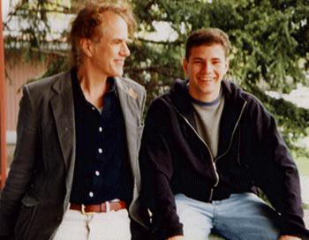 Joel and I outside 821 Packard Street -- second pic.